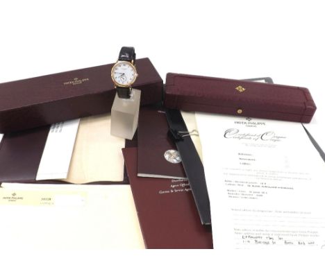 Fine Patek Philippe Calatrava 18ct rose gold gentleman's wristwatch, ref. 5022R, serial no. 1867xxxx, circa 2001, white porce