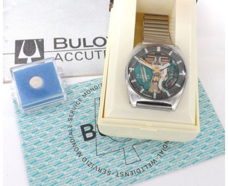 Bulova Accutron Spaceview stainless steel gentleman's bracelet watch, circa 1973, ref. 21278/2, Bulova bracelet, 36mm *one ow