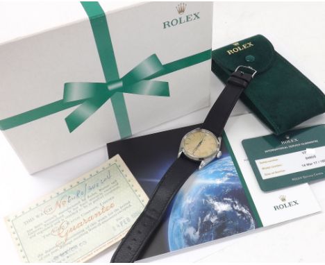 Rolex Oyster stainless steel gentleman's wristwatch, ref. 6480/0, circa 1958, serial no. 33xxxx, circular cream dial with bat