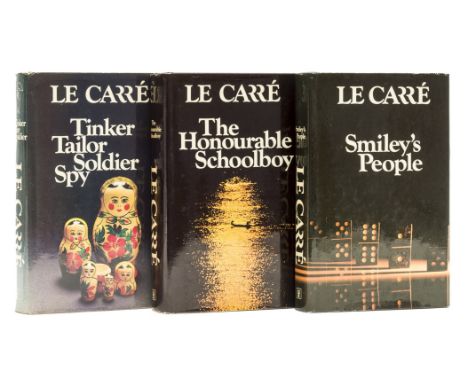 Le Carré (John) [The Karla Trilogy], 3 vol., comprising Tinker Tailor Soldier Spy, bookplate signed by Alec Guinness facing t