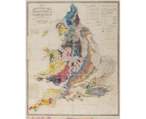 Walker (J. &amp; C.) A Geological Map of England and Wales, showing also the Inland Navigation by means of Rivers &amp; Canal