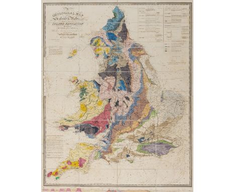 Walker (J. &amp; C.) A Geological Map of England and Wales, showing also the Inland Navigation by means of Rivers &amp; Canal