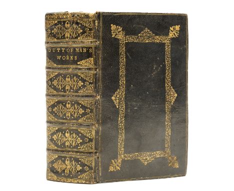 Binding.- [Allestree (Richard)] The Whole Duty of Man, engraved frontispiece (neatly laid down)and additional title, advertis