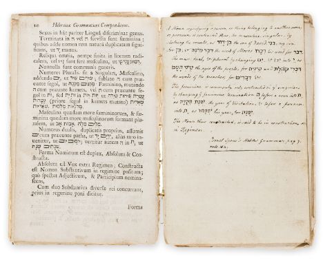 Westminster School.- Hebrew school book.- [Busby (Richard)] Hebraicæ grammatices rudimenta. in usum Scholæ Wesmonasteriensis,