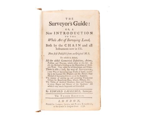 Laurence (Edward) The Surveyor's Guide, third edition, 6 folding engraved plates, tables of logarithms, contemporary ink insc