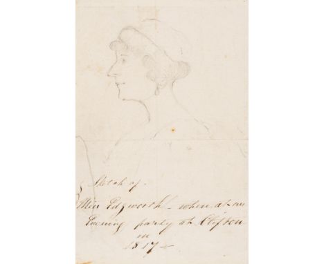 Literary portrait.- Edgeworth (Maria, novelist and educationist, 1768-1849).- Sketch of Miss Edgworth when at an Evening part