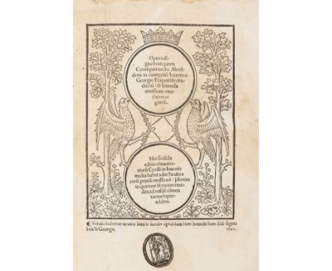 Clichtoveus (Judocus) Opus insigne beate patris Cyrilli Alexandrini in Evangelium Joannis, translated by Georgio Trapezontio,