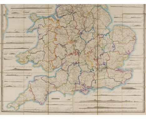 Wyld (James) Railway Map of England, Wales and Scotland..., ?second issue, large folding hand-coloured engraved map in 2 part