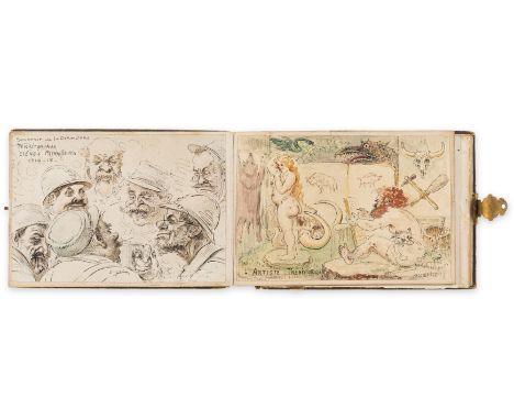 Cervelli (G., French cartoonist and artist, active 1910-1920) Album with 32 original illustrations, point of the brush, pen a