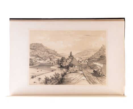 Tait (A.F.) &amp; Edwin Butterworth. Views on the Manchester &amp; Leeds Railway, first edition, additional tinted lithograph