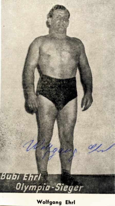 Autograph Olympic Wrestling 1932 W Ehrl Ehrl Wolfgang 1912 1980 S W Bildkarte Mit Origina