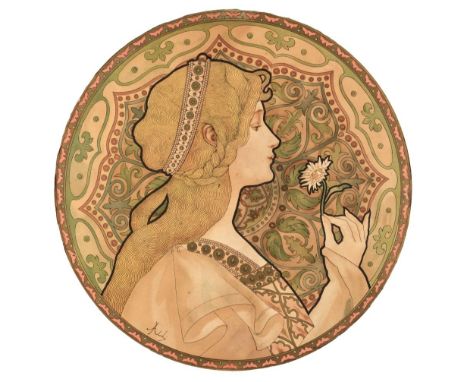 Atché (Jeanne Louise Marie Euphrasie, 1872-1937). Reverie, 1903, circular colour lithograph, some toning and light overall di