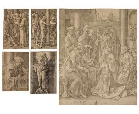 Leyden (Lucas van, 1494-1533). Christ before Annas, &amp; The Flagellation (from The Passion), 1521, two engravings on laid p