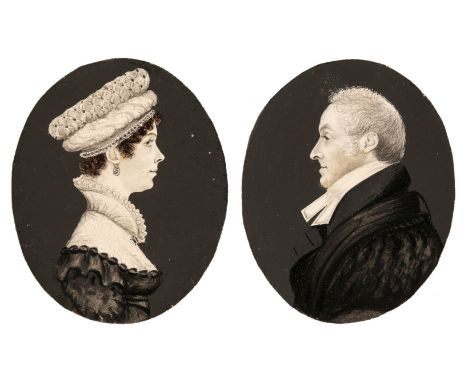 Attributed to J.H. Gillespie (1793-circa 1838). Portrait miniatures of a lady and gentleman, circa 1820, 2 head and shoulder 