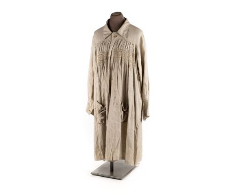 Folkard (Charles, 1878-1963). The artist's painting smock coat, early-mid 20th century, long smock coat, handmade in linen, w