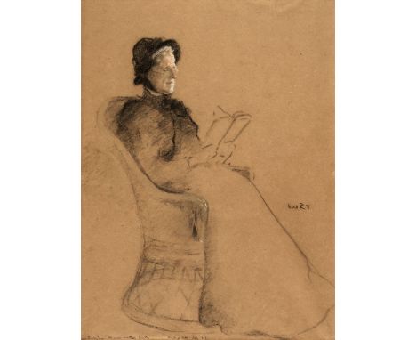 Rothenstein (William, 1872-1945). Portrait of Hannah Whittal Smith, July 1893, pastel on brown paper, full length portait, ha