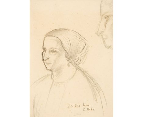 Hale (Kathleen, 1898-2000). Portrait of Dorelia John, circa 1919, pencil on paper, signed and titled towards lower right, lig