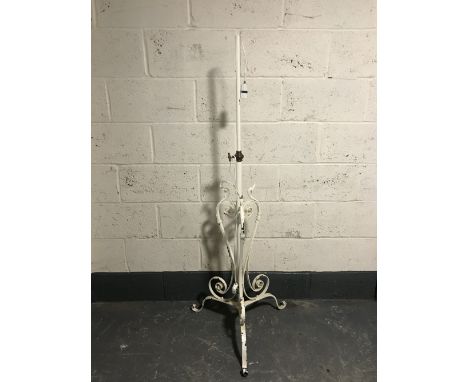A late Victorian metal rise and fall standard lamp (converted)