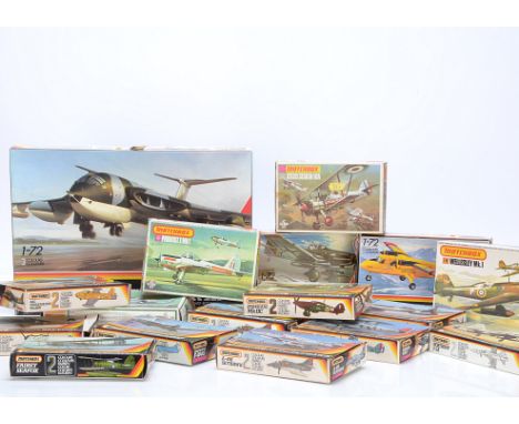 Matchbox First World War and Later Aircraft Kits, a group of 1:72 scale military aircraft comprising PK551, PK127, PK123, PK1