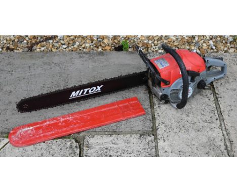 A Mitox 6224 petrol chainsaw, 24 inch, with chain cover, a/f 