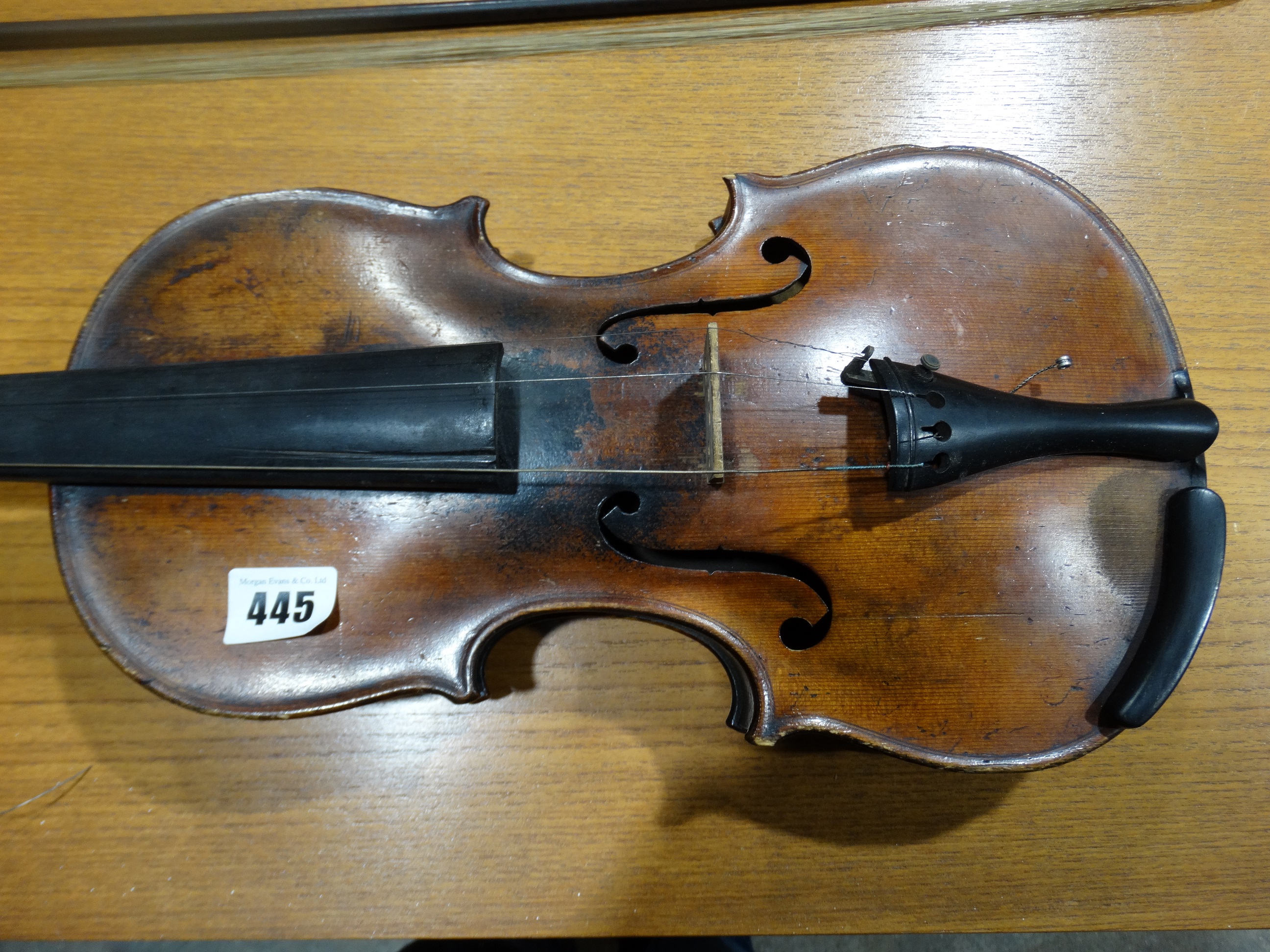 A Cased Violin & Bow, Maker Unknown