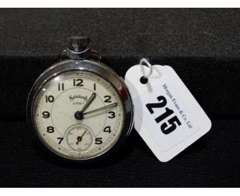     A Chrome Encased Army Services Pocket Watch                                     