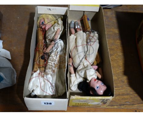     Two Vintage Pelham Puppet Dancing Girl Figures                                  