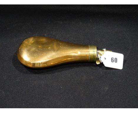     An Antique Plain Brass Shot Flask, 7.5"                                         