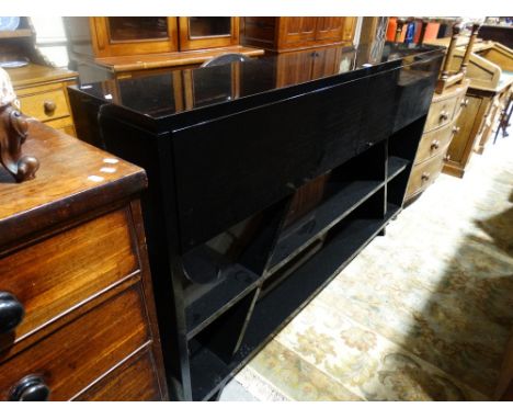     A Contemporary Black Lacquer Finish Habitat Display Shelf Unit                  