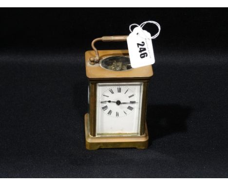     A Brass Encased White Dial Carriage Clock                                       