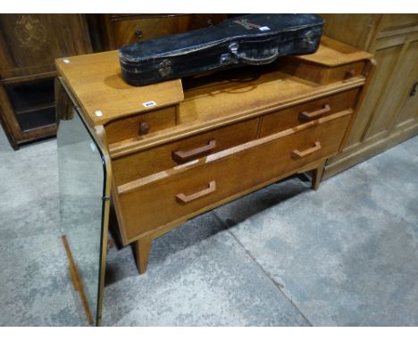     A G-Plan Light Oak Mirrored Dressing Chest                                      