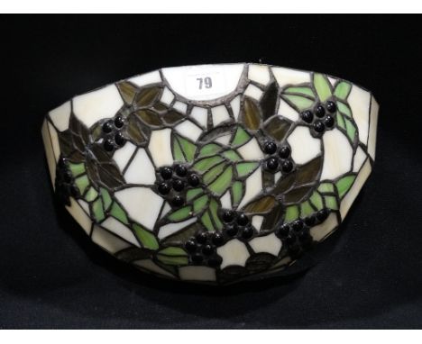     A 20th Century Leaded Glass Wall Light Shade                                    