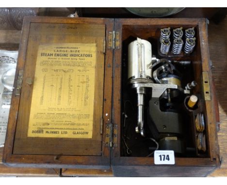     A Dobbie McInnes Boxed Steam Engine Indicator, Large Size                       