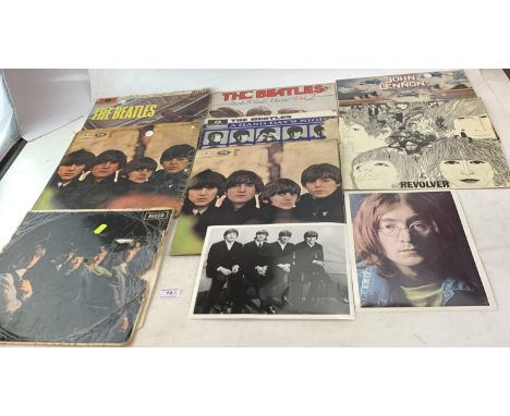 8 Beatles and Rolling Stones LPs - The Beatles, Beatles For Sale x 2, Hard Days Night, Beatles Rock n Roll Vol. 2, Revolver, 