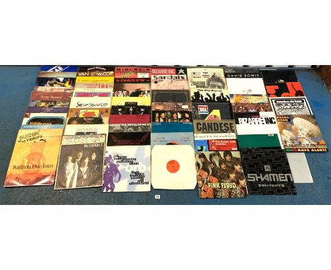 61 assorted LP records inc. Pink Floyd, David Bowie, Pretenders, Bob Dylan, The Wailers etc