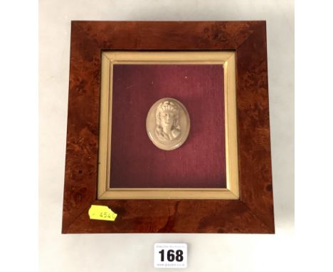 Framed relief portrait plaque of Medusa, frame 7.5" x 8"
