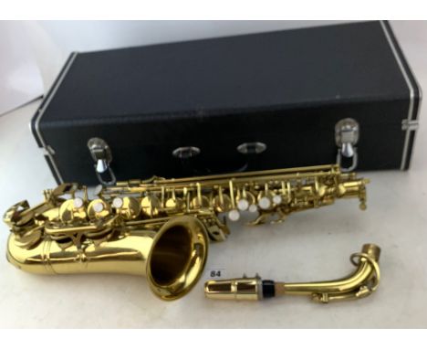 Cased D'Este alto saxophone with Selmer mouthpiece