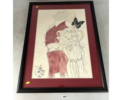 Print by Salvador Dali 1971, commissioned by Scabal of Brussell, image 17" x 24", frame 24" x 31"