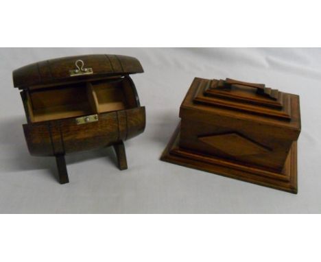 2 wooden cigarette/trinket boxes
