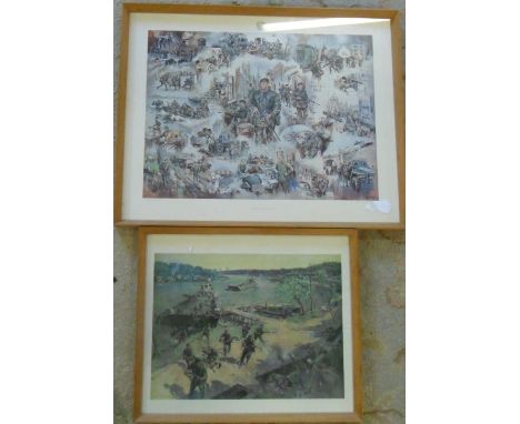 Ulster Impressions framed print & Royal Marines Raid on Limbang print by T T Cuneo