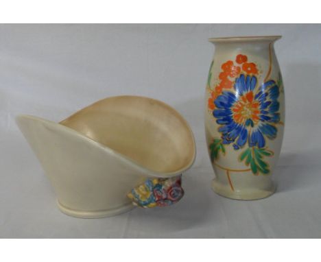 Clarice Cliff Wilkinson vase H 20 cm & bowl d 28 cm