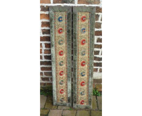 Pr of Vict tapestry & velvet panels H 114.5 cm