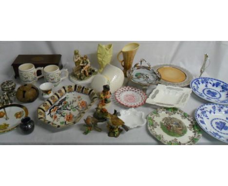 Various ceramics, treen & S.P inc Minton, Crown Devon & Goebel