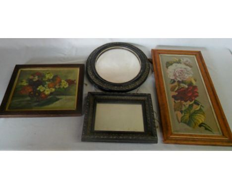 Tapestry, 2 mirrors & flower picture
