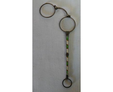 Folding Spectacles with French enamel side handle