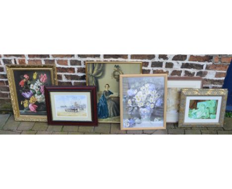 Various prints inc William Russel Flint, limited edition signed print by David Morris & Grimsby Town Trawler print by Keith B