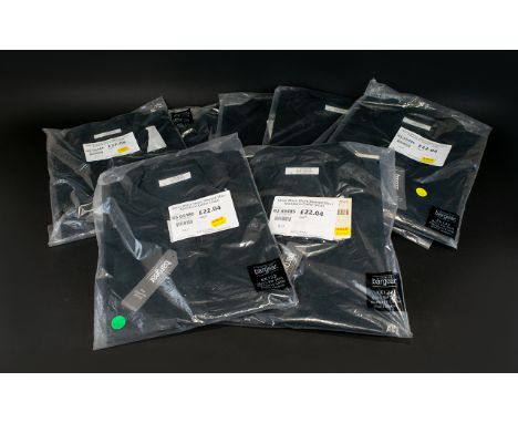 A Box Of Assorted Size Mens Mandarin Collared Shirts - Black  Cotton Shirts. Brand New Condition, Varying Sizes. Short Sleeve