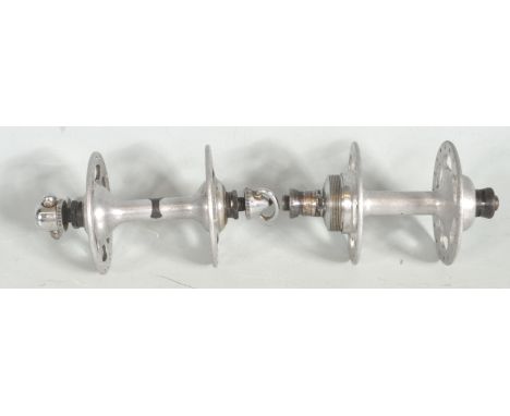 Vintage Bicycle and Spares - A retro vintage 1980s Campagnolo front and back 36 hole hub set. Comes with quick release Campag