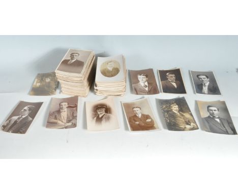 MEN on postcards - Antique / vintage real photographic. All (500) with postcard backs showing males. Vast range of attire/hai