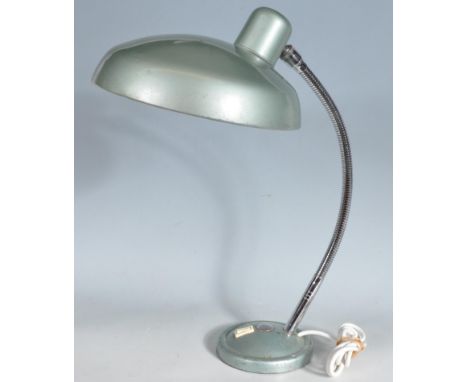 A vintage retro mid 20th century Post Office desk lamp. The lamp having a large UFO style shade&nbsp;gooseneck column raised 